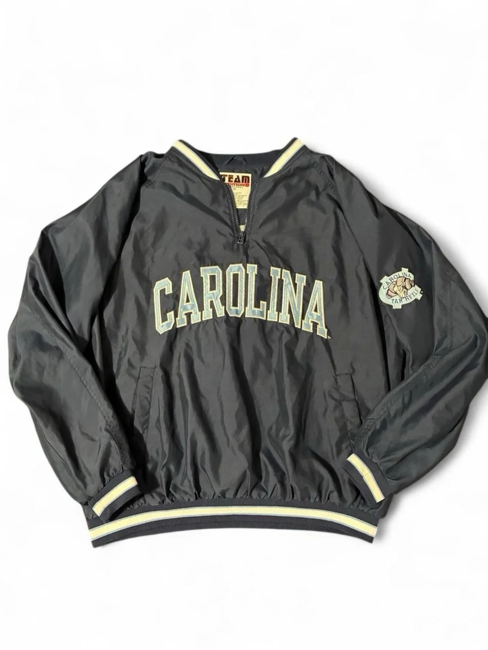 Vintage 90s UNC Tar Heels Team Edition quarter-zip pullover windbreaker jacket